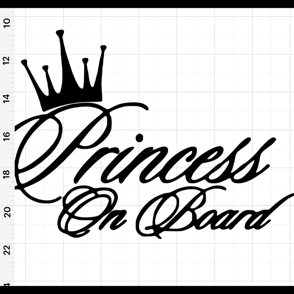 Princess on board can cut in black pink white red